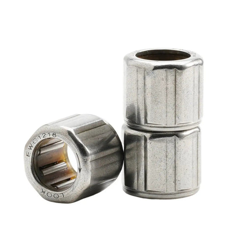 Heavy Duty One Way Clutch Needle Roller Bearings 12 By 18 By 16 Millimeter 5 Pack Compact Assembly shown from a side angle.