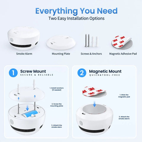 Pop And Go Home Safety Smoke Detector Dual Hazard Alarm Sensors Picking Up Harmful Gases Ion Molecules With Workhorse 10 Year Lithium Battery Low Power Beep Secure Magnetic Mount 12 Pack Champion installation guide