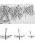 Heavy Duty Toggle Bolts Kit For Drywall And Auto Projects, 24 Pack Galvanized Wall Anchors With Wing Nuts in storage case