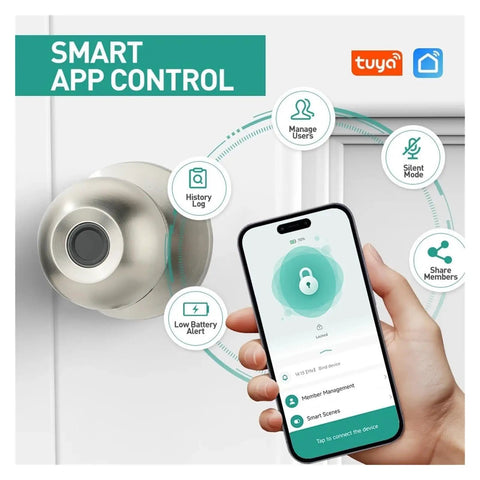 Ditch The Old School Keys With This Ultra Smooth One Touch Fingerprint Smart Lock Keyless Entry Door Deadbolt Fo Shur app control interface.
