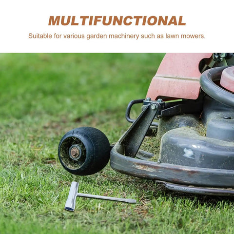 Three Piece Carbon Steel Spark Plug Wrench With Slick Ergonomic Handles For Mechanics And Diy Guys Looking For A Badass Double Ended Socket Kit That Handles Grease Work Without Any Sweat beside a lawn mower.