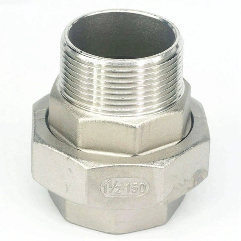 One And A Half Inch BSP Female To Male 304 Stainless Socket Union Pipe Fitting Connector For Plumbing, Built To Last, Corrosion Resistant