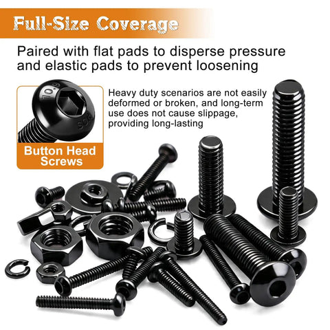 Top Shelf Metric Hex Socket Button Head Bolt Assortment Kit With M2 M3 M4 M5 Sizes offers black button head screws and nuts.