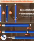 Extendable handle overview from Carbide Tipped Wood Turning Tool Set With Extendable Shafts, showing assembly steps.
