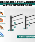 Heavy Duty Wall Mounted Kayak Storage Rack Featuring Adjustable Pads For Two Boats Rock Solid Steel Frame for kayaks and canoes.