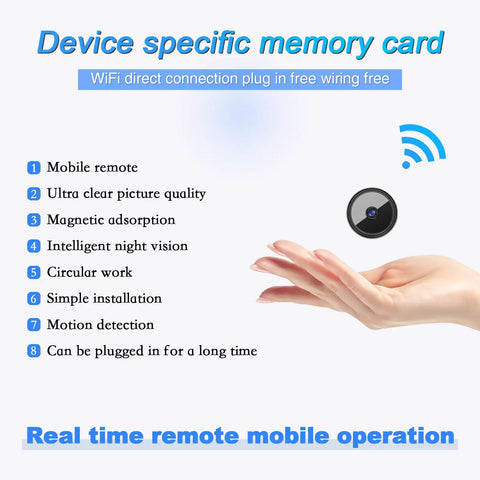 Hand holding Ultra Compact 0.9 Inch Hidden Camera With 4K HD Video, Night Vision, Motion Detection, Audio, Wifi Nanny Cam