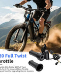 Cyclist using Ridstar Q20 series ebike with Full Twist Throttle for 3 Pin Universal Ebike and Scooter Upgrade, Waterproof and Plug and Play.