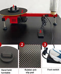 Electric Stretch Film Wrapping Machine Dispenser with 40cm turntable, foot switch, and anti-slip pad for pallet packing