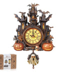 Halloween Castle 3D Puzzle Clock Kit For Adults With Pendulum DIY Wooden Clock Puzzle For Home Decor Gothic Cottage Vibe Bat Silhouettes