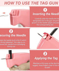 How to use the Straight Up The Ultimate Stitch Gun For Clothes Repair And Quick Fix Tagging, showing needle insertion steps.