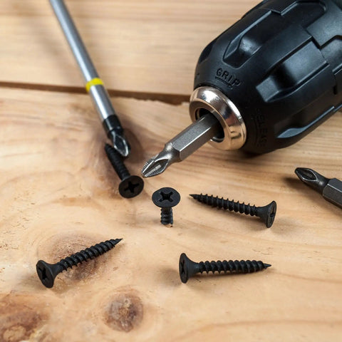 Assorted Wood Screws Kit With 420 Pieces In Multiple Sizes Carbon Steel Phillips Head Screws Black Zinc Coated For Durability