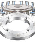 360 Degree Rotating Turntable Base Pairing Silent Aluminum Lazy Susan Design With Rock Solid Frame And Smooth Operator Rotation for dining table.