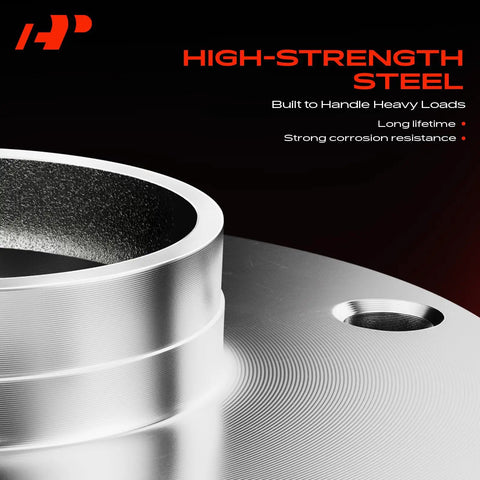 Built Tough Rear Wheel Bearing And Hub Assembly With Integrated Abs Sensors and Five Lug Bolts for Chrysler Town and Country, showing high-strength steel design.