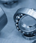 Close-up of stainless steel bearing with balls in 580 Piece Stainless Steel Bearing Balls Assortment Kit Featuring Dead Nuts Accurate Sizing.