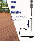 Built Tough 304 Stainless Steel Deck Start Clips, 50 Pc Set With Star Screws And Driver Bits, installation tools with composite decking