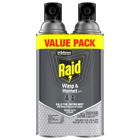 Straight Shooting Flying Insect Killer Spray For Wasps And Hornets With A Powerful Jet Stream Two 14 Oz Cans, value pack.