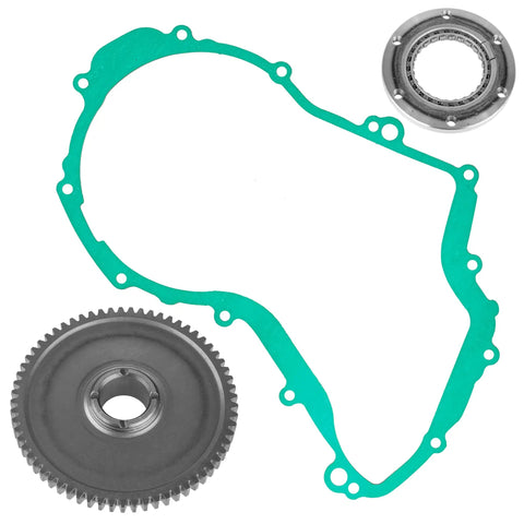 Top Shelf Starter Clutch Assembly With Idler Gear Bearing And Precision Seal For Yamaha Big Bear 400 4X4 parts including seal and gears.