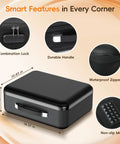 Fireproof Document Box With Lock, Waterproof Hard Shell Safe For Home Office highlighting combination lock and durable handle.