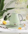 Green Gooseneck Electric Kettle 1L 1500W for Pour Over Coffee and Tea, Stainless Steel BPA Free Water Boiler with Auto Shutoff