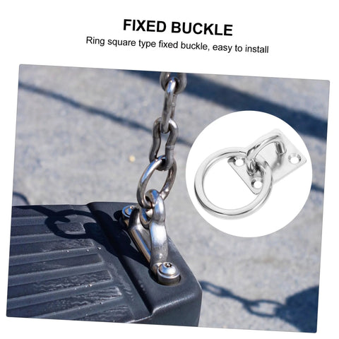 Heavy Duty Stainless Steel Pad Eye Plate Hook Ring Ceiling Mount Anchor For Hammocks Boats And Trailers 4 Inch Size installed view