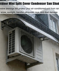 Hella Tough Outdoor Ev Charger Cover Weatherproof Electric Vehicle Wallbox Roof Shield Against Rain Snow And Uv Damage keeps air conditioner safe from rain.
