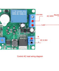 Plug And Play Smoke Sensor Module With Adjustable Threshold And Cranking Buzzer, showing wiring diagram with AC and DC connections.