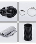 Hella Versatile Dual Purpose Industrial Vacuum Cleaner And Air Blower For Wall Grinders Heavy Duty Dust Extractor With Universal Suction Hose 1280W accessories including suction hose, clamps, and filter.
