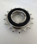 17T High Engagement Freewheel For Mountain And BMX Bikes 1.375 By 24TPI Threads 18.4mm Wide Body Built Tough For Crisp Engagement And Fast Gear Changes On Any Ride, showing a chrome gear with toothed edge.