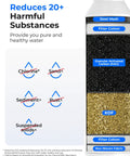 Rv Inline Water Filter For Campers And Garden Hoses Nsf 42 Certified shows filter material layers and harmful substances reduction.