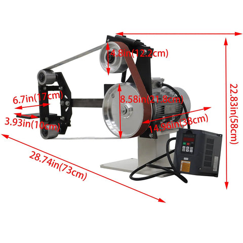 Tabletop Belt Sander And Knife Grinder With Multi Angle Sharpener And Polisher Featuring Three Swappable Wheels And A Solid 2200 Watt Copper Motor for precise sharpening.