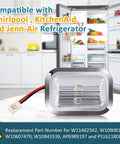 Refrigerator LED Light Module Replacement Kit 2 Pack With Chrome Frame For Whirlpool KitchenAid Sears Replacing W10843339 shown on table