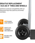 Built Tough Flat Free Tires And Wheels 10 Inch 4.10X3.50-4 Pair Ready To Roll With 5/8 Inch Bore Offset Hubs for utility cart.