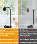 Set Of 2 Industrial Table Lamps With USB C And USB A Ports And Outlet beside cats showing size and design features comparison