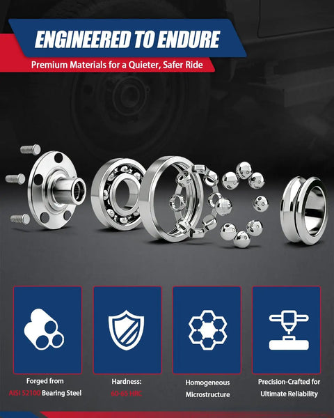Front Wheel Hub Bearing Assembly For Tesla Model 3 And Model Y Top Shelf Oem Replacement displayed with components and specifications.
