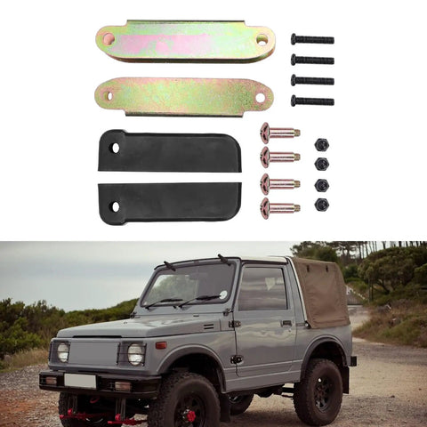Soft Top Rear Bow Hinge Kit Beefed Up Heavy Duty Metal Bow Hinge Hardware With Screws Pins Nuts OE Compatible for Samurai SJ410