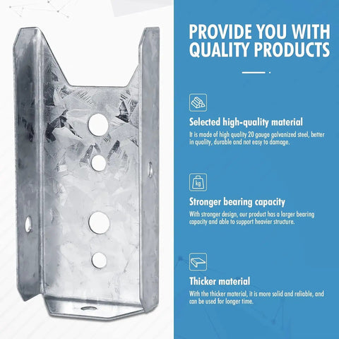 40 Pack 2x4 Fence Brackets and Deck Railing Connectors for Wood Posts 1.5x3.5 In Galvanized Steel Repair Kit With 280 Stainless Screws Heavy Duty Multi Use for Picket Fences and Porches