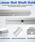 Linear Rail Shaft Guide with Bearing Steel Spindle and Aluminum Alloy Bracket, 550MM for CNC Routers and 3D Printers