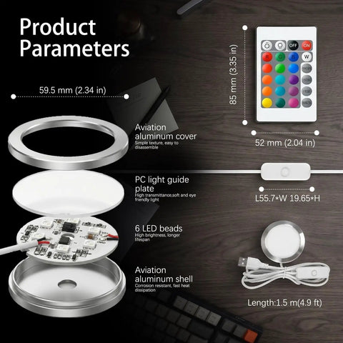 Sick Bright Ir Rgb Led Lamp Kit For 3D Printers Featuring Kickin Diy Glow Mods and Smooth Makerworld Compatibility, showcasing components and remote.
