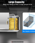 Commercial Mobile Fryer Filter Machine 55 Gallon Capacity Stainless Steel Cooking Oil Filtration System showing large capacity oil tank.