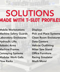 Solutions made with T-Slot profiles showcasing various applications of Top Shelf 80X80mm Aluminum T Slot Extrusion Profile Rail.