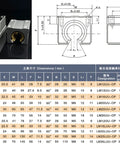 Sbr40uu 40mm Linear Rail And Bearing Block Kit 1720mm showing aluminum slider block dimensions and specifications for CNC use.