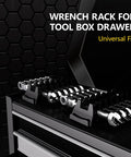 Magnetic Modular Wrench Organizer Set with Wrench Holder and Drawer Rack, Metric and SAE Labels, strong neodymium magnets.