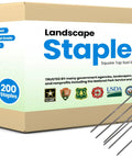 Box of 200 Pack 6 Inch Landscape Staples Heavy Duty Pro Grade For Securing Landscape Fabric Ground Cover And Drip Irrigation Tubing