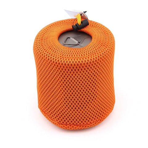 Ultralight Titanium 750ml Camp Pot with Lid in orange mesh cover for solo hikes, bikepacking, and minimalist backpacking adventures.