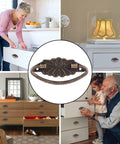 4 Pack Antique Alloy Drawer Handles Ring Pulls with retro wooden case look installed on various furniture pieces