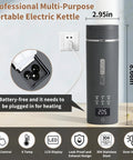 Travel Electric Kettle With 6 Temperature Presets, LCD Display, 304 Stainless Steel, 450ml Capacity, Auto Shutoff And Boil Dry Protection, Ultra Compact Portable Kettle For Home Or Travel Gray