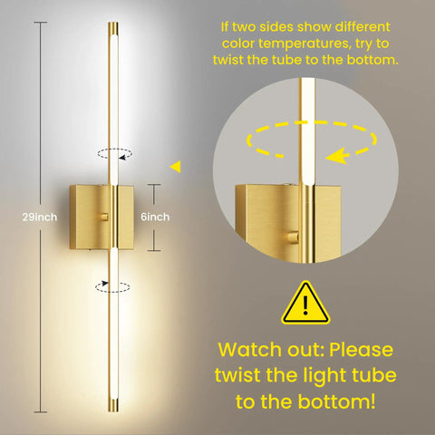 Two Pack Battery Operated Wall Sconces With Remote Control 10000mAh Rechargeable Cordless LED Lamps 360 Degree Rotating 29 Inch Tall