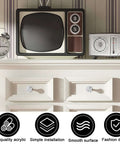 Vintage TV and radio on cabinet featuring 20 Pack Crystal Cabinet Knobs for Cabinets and Drawers, Diamond Shaped Silver Pull Handles with Screws.