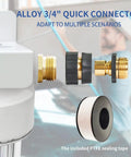 Zero Towel Drying Deionized Water Rinse System For Cars Trucks And Boats Delivers A Smooth Mirror Finish Straight Up Spot Free Shine Inline Hose Setup With Premium Resin Tank with alloy quick connector and PTFE tape.
