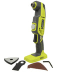 18V One Plus Cordless Oscillating Multi Tool Bare Tool with Three Attachment Heads Blade Semi Circle Blade and Sanding Pad